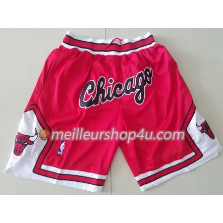 Homme NBA Chicago Bulls Shorts à poche Rouge Swingman